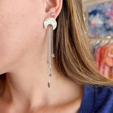 1 Pair Luxurious Series Elegant line Stainless Steel 18K Gold Plated Women Drop Earrings h5 Picture5