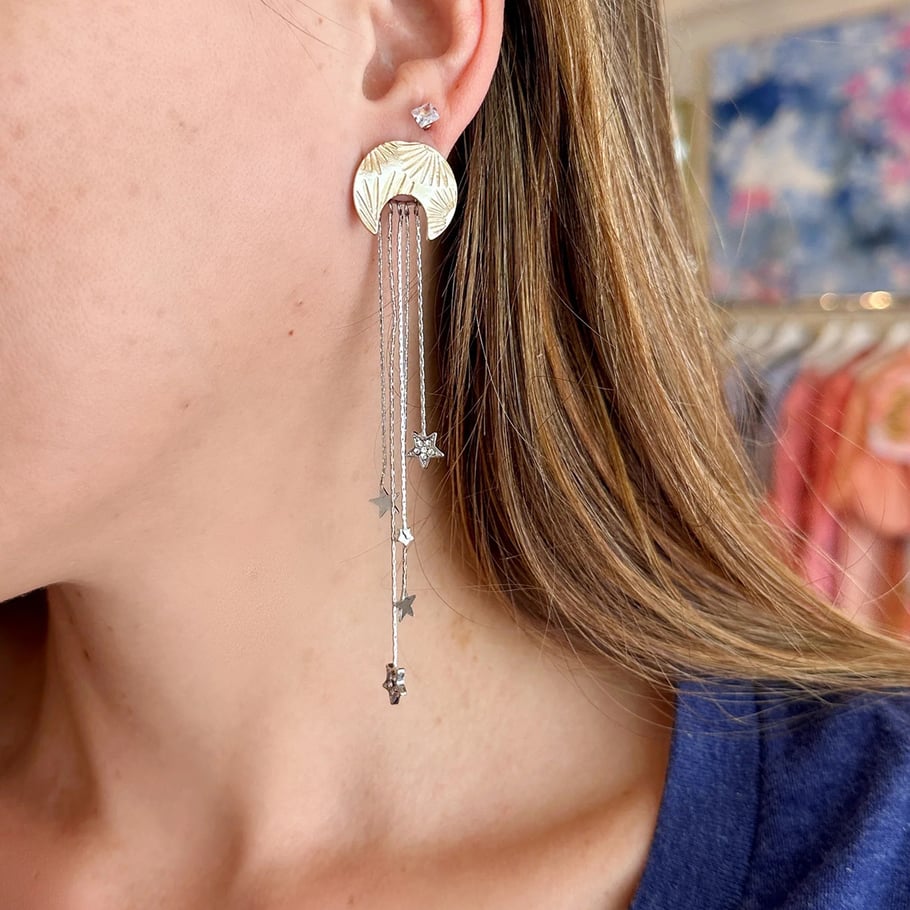 1 Pair Luxurious Series Elegant line Stainless Steel 18K Gold Plated Women Drop Earrings Picture5