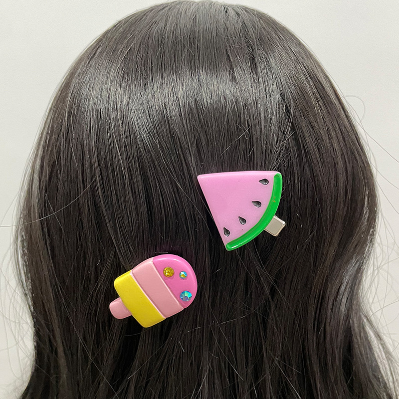 1 Piece Summer Series Daily Funny Watermelon Shape Resin Women's Hair Clips Picture3