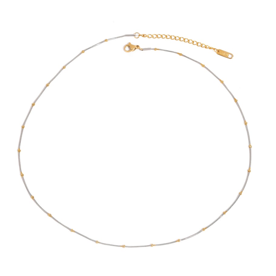 1 Stück Simple Series Europa und Amerika Linie Edelstahl Gold Farbe Damen Kette Halsketten Bild8