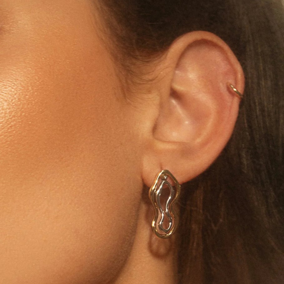 1 Pair Simple Series Simple Annular Stainless Steel 18K Gold Plated Women Stud Earrings Picture5