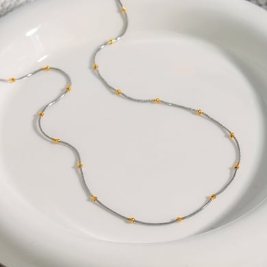 1 Piece Simple Series Daily Line Stainless Steel Gold & Silver Color Women's Chain Necklaces h5 Picture5