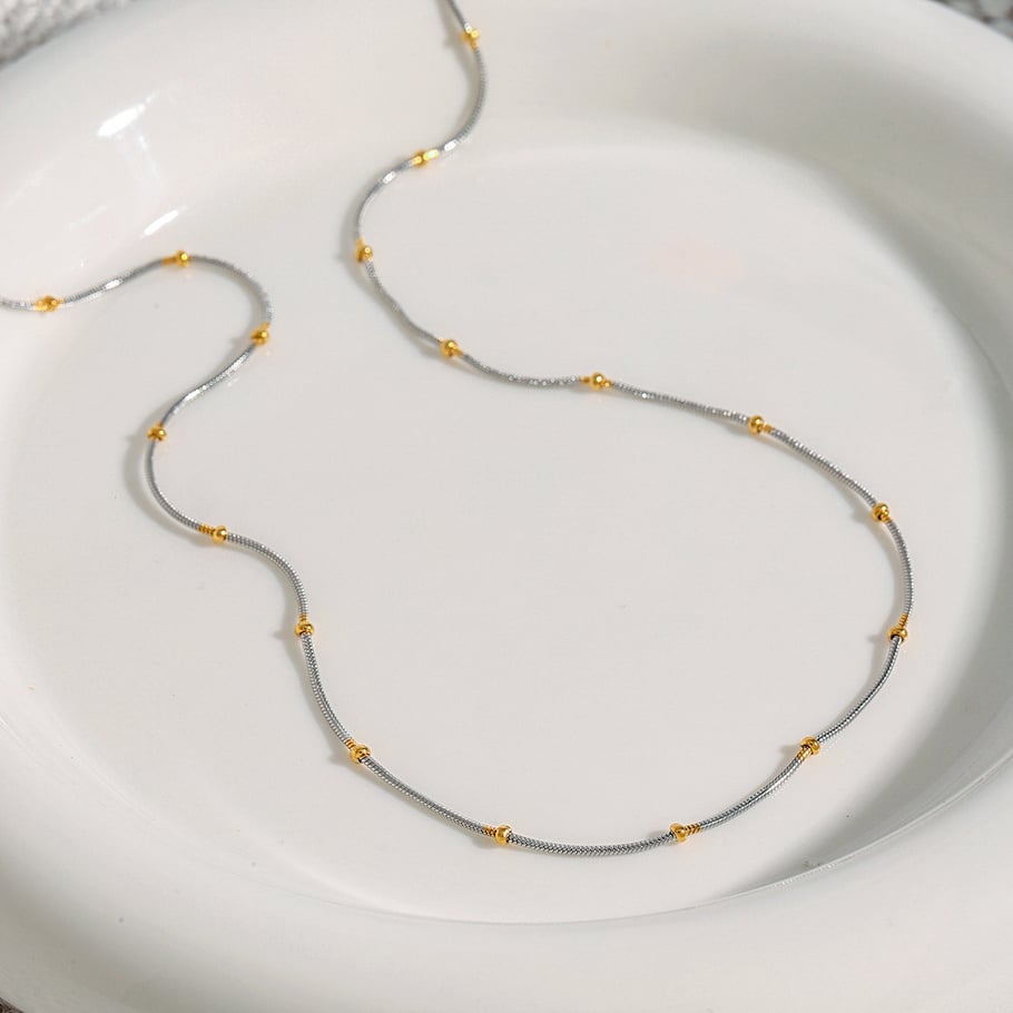 1 Piece Simple Series Daily Line Stainless Steel Gold & Silver Color Women's Chain Necklaces Picture5