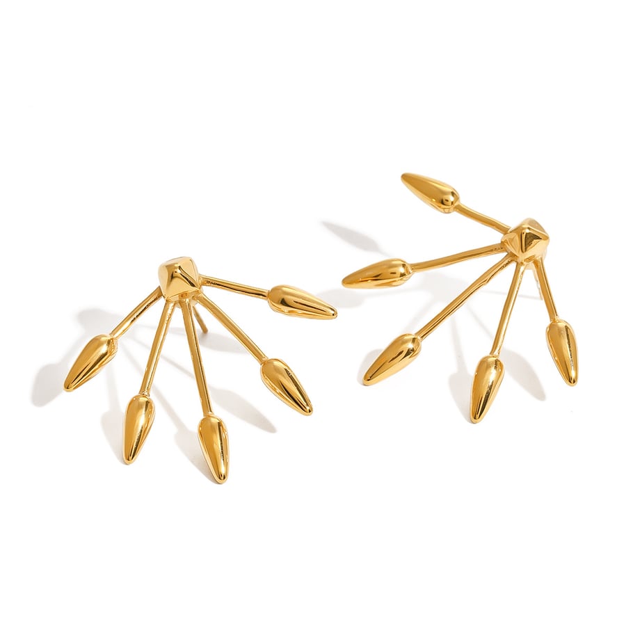 1 Pair Simple Series ins style line Stainless Steel 18K Gold Plated Women Stud Earrings Picture6