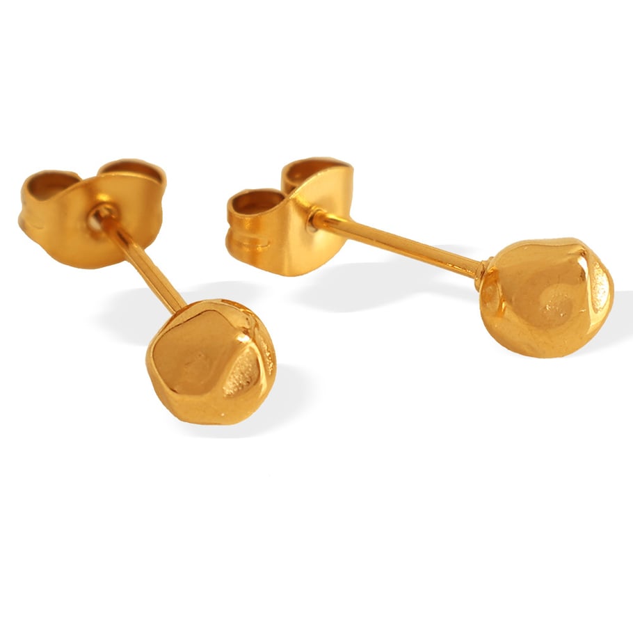 1 Pair Simple Series Simple Geometric Titanium Steel 18K Gold Plated Women Stud Earrings Picture7