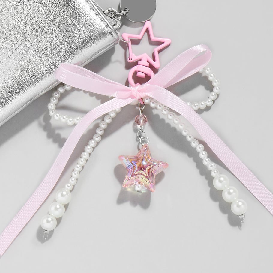1 Piece Romantic Series Sweet Bow Knot Iron Artificial Pearl Women's Bag Charms Picture3