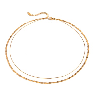 1 Stück Simple Series Retro Ringförmige Edelstahl 18 Karat vergoldete Damen-Mehrfachketten h5 Bild6