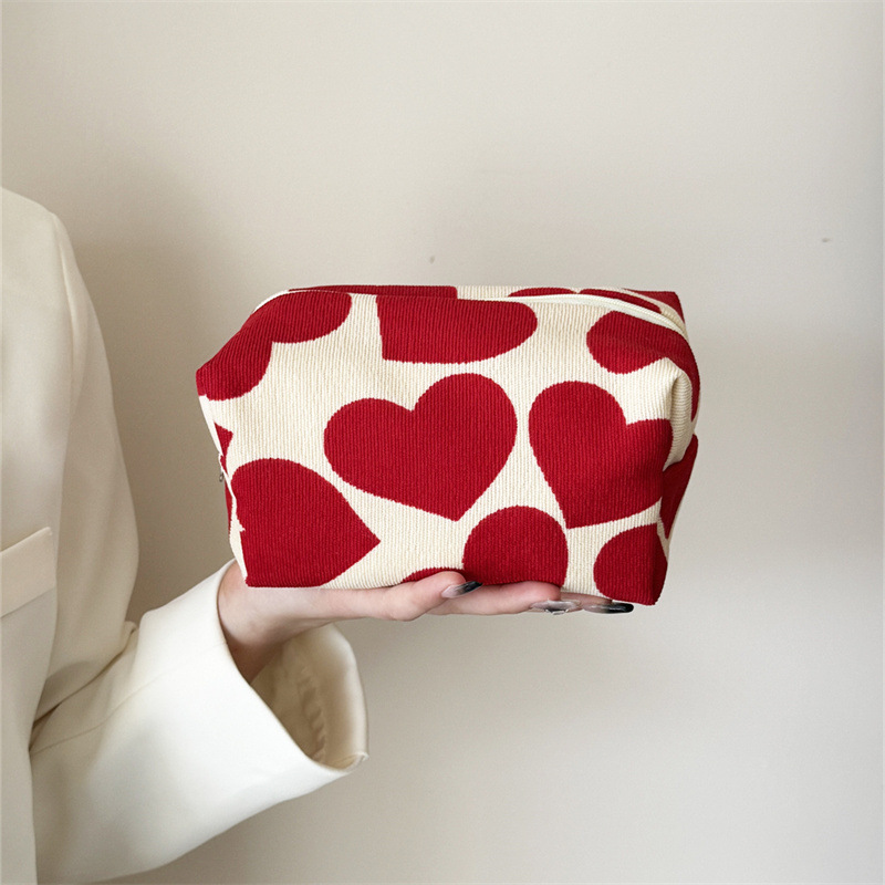 1 Piece Romantic Series Cute Heart Corduroy Women's Bags Picture4