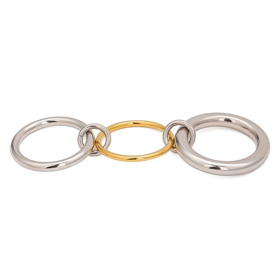 1 Pair Simple Style Solid Color Stainless Steel 18K Gold Plated Women's Single Ring Picture5