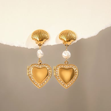 1 Pair Luxurious Series Retro Seashell Stainless Steel Gold Color Women's DIY Drop Earrings h5 Picture5