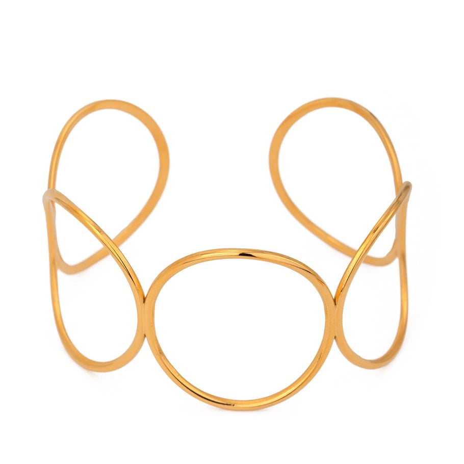 1 Piece Simple Series Simple Geometric Stainless Steel 18K Gold Plated Women Bangles Picture6