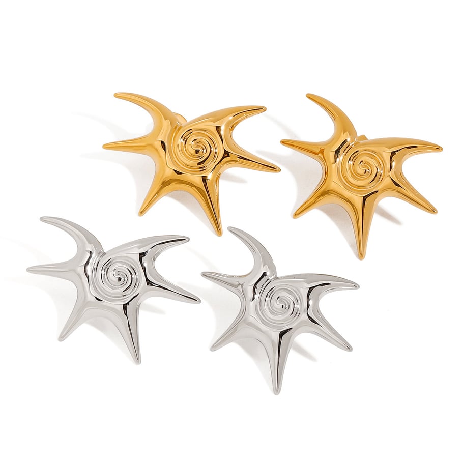 1 Piece Stylish Series Irregular Star Shape Stainless Steel Gold Color Women's Pendant Necklaces Picture12