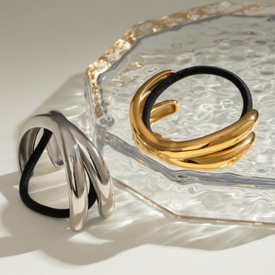 1 Paar Simple Series Casual Solid Color Edelstahl 18K vergoldet Damen Haarspangen h5 Bild5