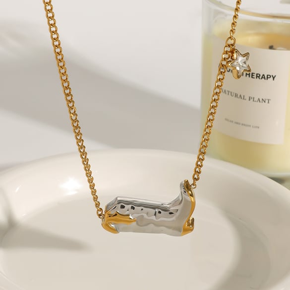 1 Piece Stylish Series Cowboy Boots Star Stainless Steel Gold Color Women's Pendant Necklaces