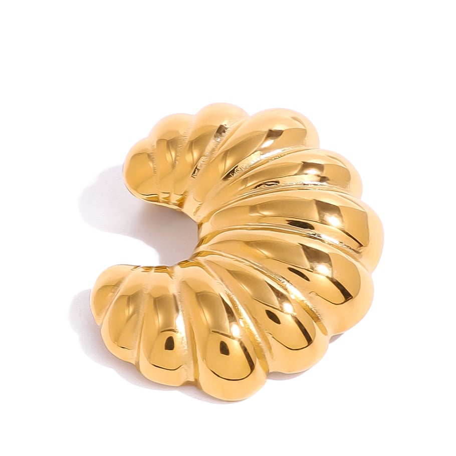 1 Piece Unique Retro Style Horn-shaped Stainless Steel 18K Gold Plated Women's Brooch Picture4