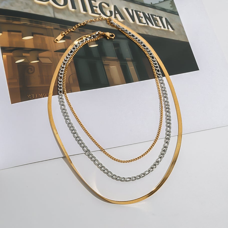 1 Piece Simple Series Charming Style Line Stainless Steel Gold & Silver Color Women's Layered Necklaces Picture8