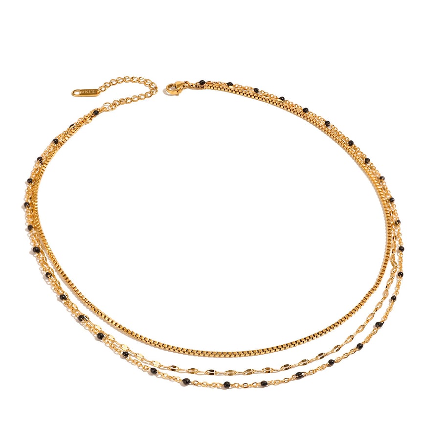 1 Stück Simple Series Elegante ringförmige Edelstahl 18 Karat vergoldete Damen-Mehrfachketten Bild6