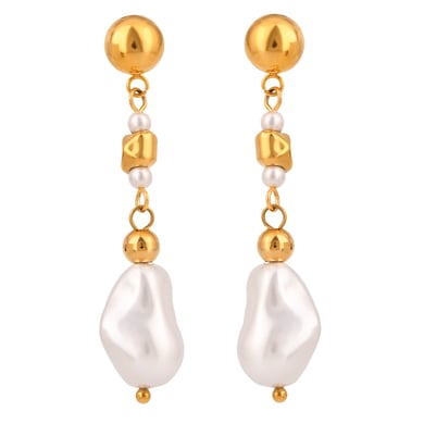 1 Pair Romantic Series Exquisite Irregular Stainless Steel Gold Color Women's Drop Earrings h5 Picture8