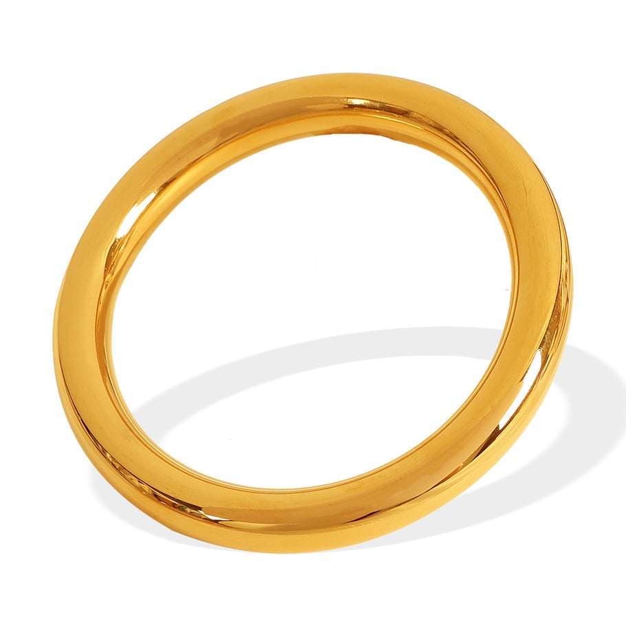 1 Piece Simple Series Simple Solid Color Stainless Steel 18K Gold Plated Women Bangles Picture7