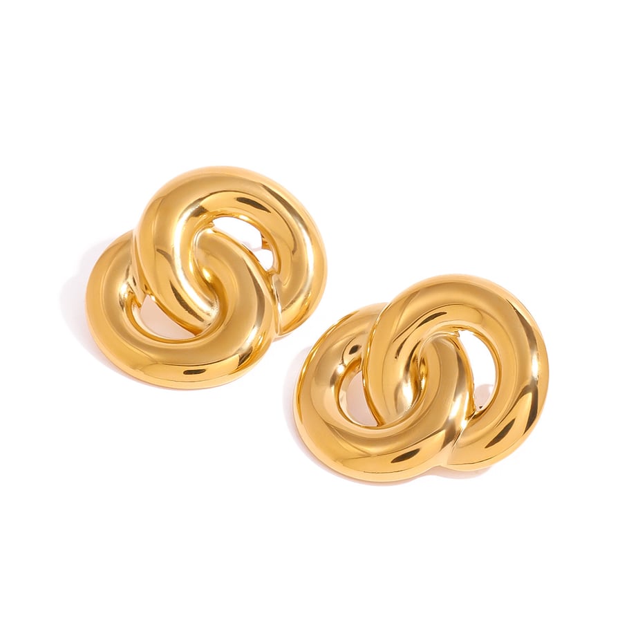 1 Paar Simple Series Retro Geometrische Edelstahl 18K vergoldet Damen Ohrstecker Bild5