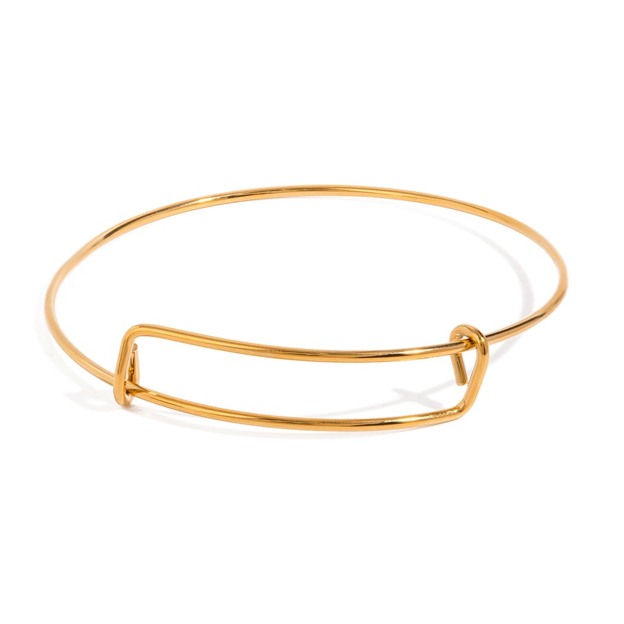 1 Piece Simple Series Classic Geometric Stainless Steel 18K Gold Plated Women Bangles Picture5