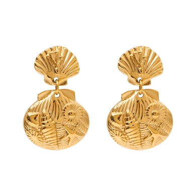 1 Pair Classic Series Retro Turtle Stainless Steel 18K Gold Plated Women Drop Earrings h5 Picture4