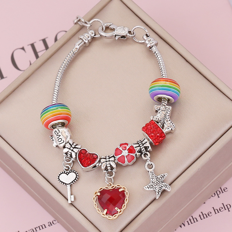 Bracelet Panjia transfrontalier européen et américain, nouveau bijou à main en cristal d&#39;amour DIY B295 Image3