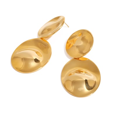 1 Paar einfache geometrische Ohrringe aus Edelstahl mit 18 Karat Vergoldung für Damen h5 Bild5