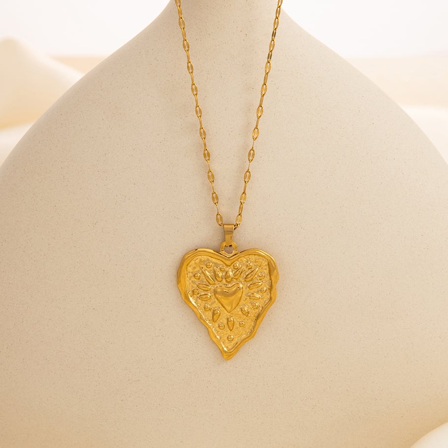 1 Piece Classic Series Elegant Heart Stainless Steel 18K Gold Color Plated Women's Pendant Necklaces Picture4