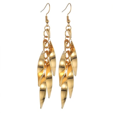 1 paire de boucles d&#39;oreilles pendantes rétro à pampilles en acier inoxydable plaqué or 18 carats pour femme, série ethnique h5 Image4
