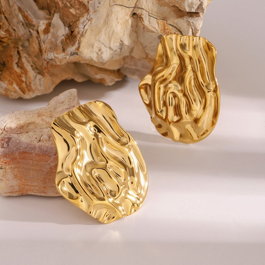 1 Pair Simple Series Retro Geometric Stainless Steel 18K Gold Plated Women Stud Earrings Picture4