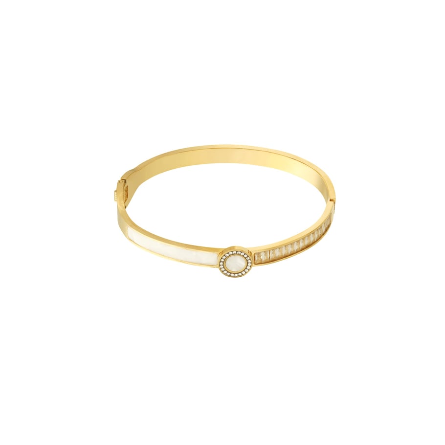 1 Piece Exquisite Series Retro Circle Stainless Steel Gold Color Women's Bangles Picture5