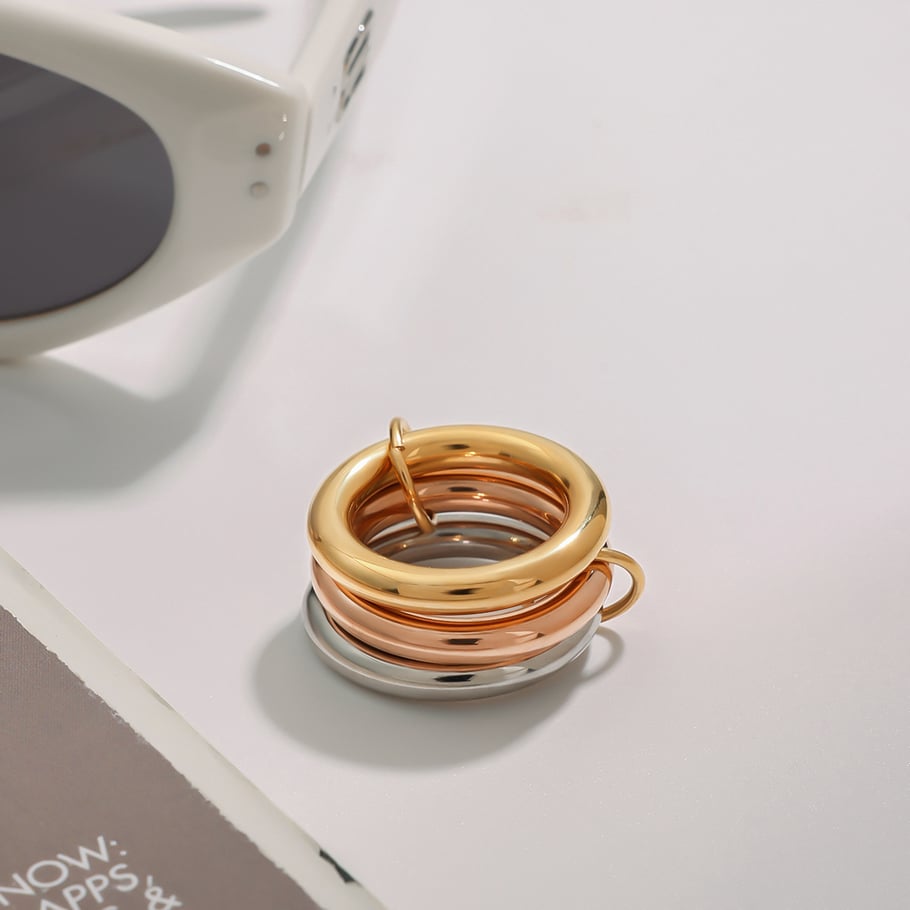 1 Piece Simple Series Classic Geometric Stainless Steel Women's Single Rings Picture13