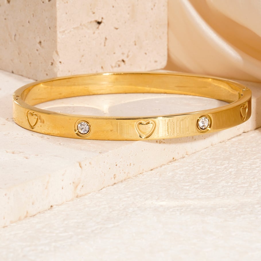 1 Piece Classic Series Simple Geometric Stainless Steel   Gold Color  Women's Bangles Picture7