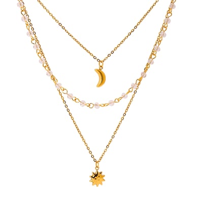 1 Stück Luxuriöse Serie Ins Style Star Edelstahl Gold Farbe Damen Layered Halsketten h5 Bild7