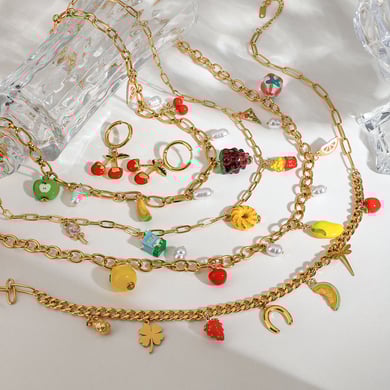 1 Stück Romantische Serie Natürliche Pflanze Edelstahl Gold Farbe Damen Anhänger Halsketten h5 Bild11