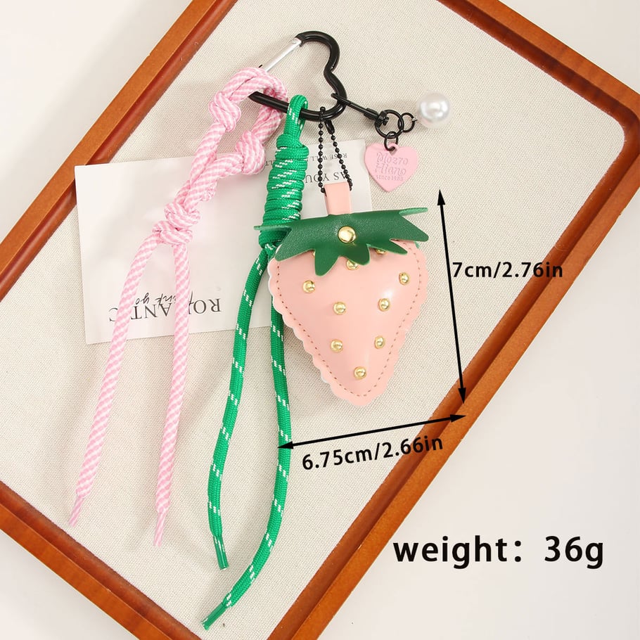 1 Piece Sweet Leather Strawberry Women's Bag Charms Picture8