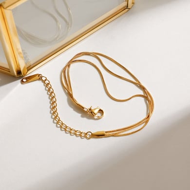 1 Piece Elegant Series Delicate Line Stainless Steel Gold Color Women's Chain Bracelets h5 Picture5