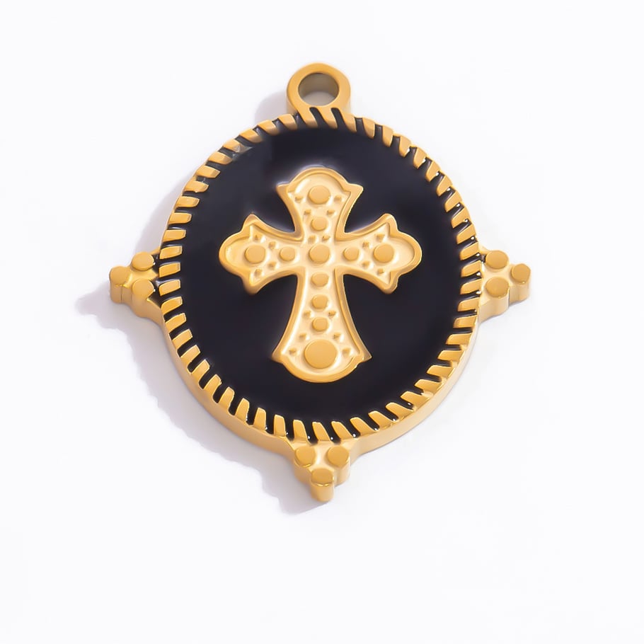 Colgante de acero inoxidable dorado con nudo de lazo retro de la serie clásica para mujer (1 pieza) Imagen7