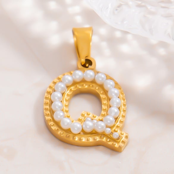 1 Piece Modern Series All-Match Letter Stainless Steel Gold Color DIY Women's Pendants