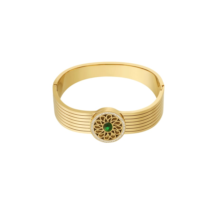 1 Piece Glamorous Series Intricate Oval Stainless Steel Gold Color Women's Bangles Picture4