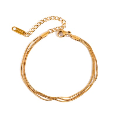1 Piece Elegant Series Delicate Line Stainless Steel Gold Color Women's Chain Bracelets h5 Picture9