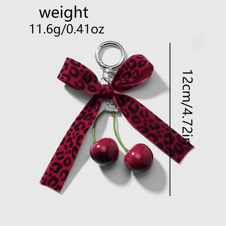 1 Piece Sweet Lace Leopard Bow Bag Charms Picture6