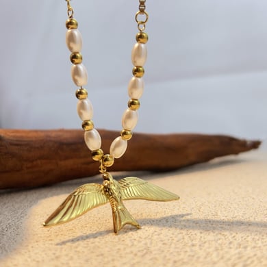 1 Piece Bird Stainless Steel Gold Color Women's Pendant Necklaces h5 Picture6