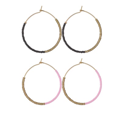 1 Paar einfache Serie einfache gemischte Farbe Edelstahl Creolen für Damen h5 Bild2