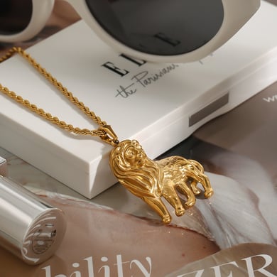 1 Stück Luxuriöse Serie Europa und Amerika Tier Edelstahl Gold Farbe Damen Anhänger Halsketten h5 Bild5