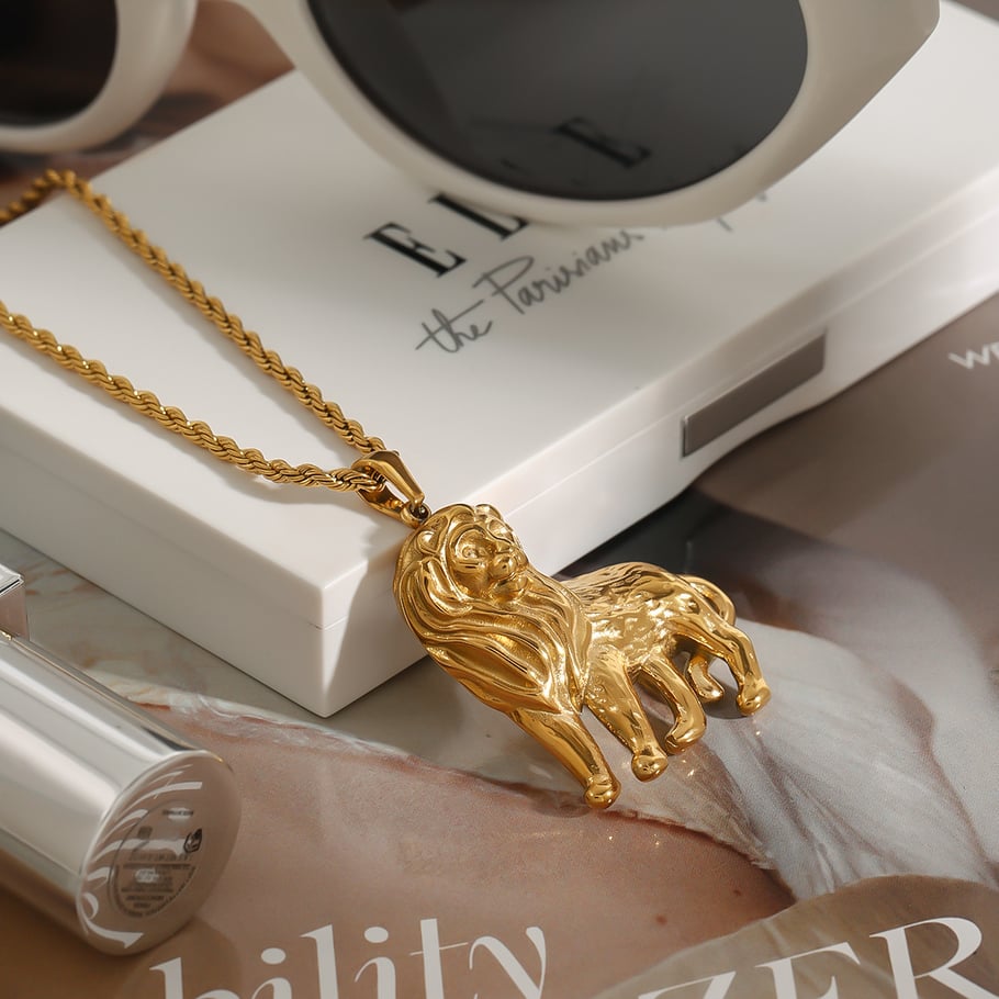 1 Stück Luxuriöse Serie Europa und Amerika Tier Edelstahl Gold Farbe Damen Anhänger Halsketten Bild5