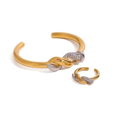 1 Stück Simple Series Original Design Gemischte Farben Edelstahl Goldfarben Damen Armreifen h5 Bild12