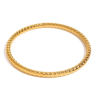 1 Piece Simple Series Simple Solid Color Stainless Steel 18K Gold Plated Women Bangles h5 Picture5