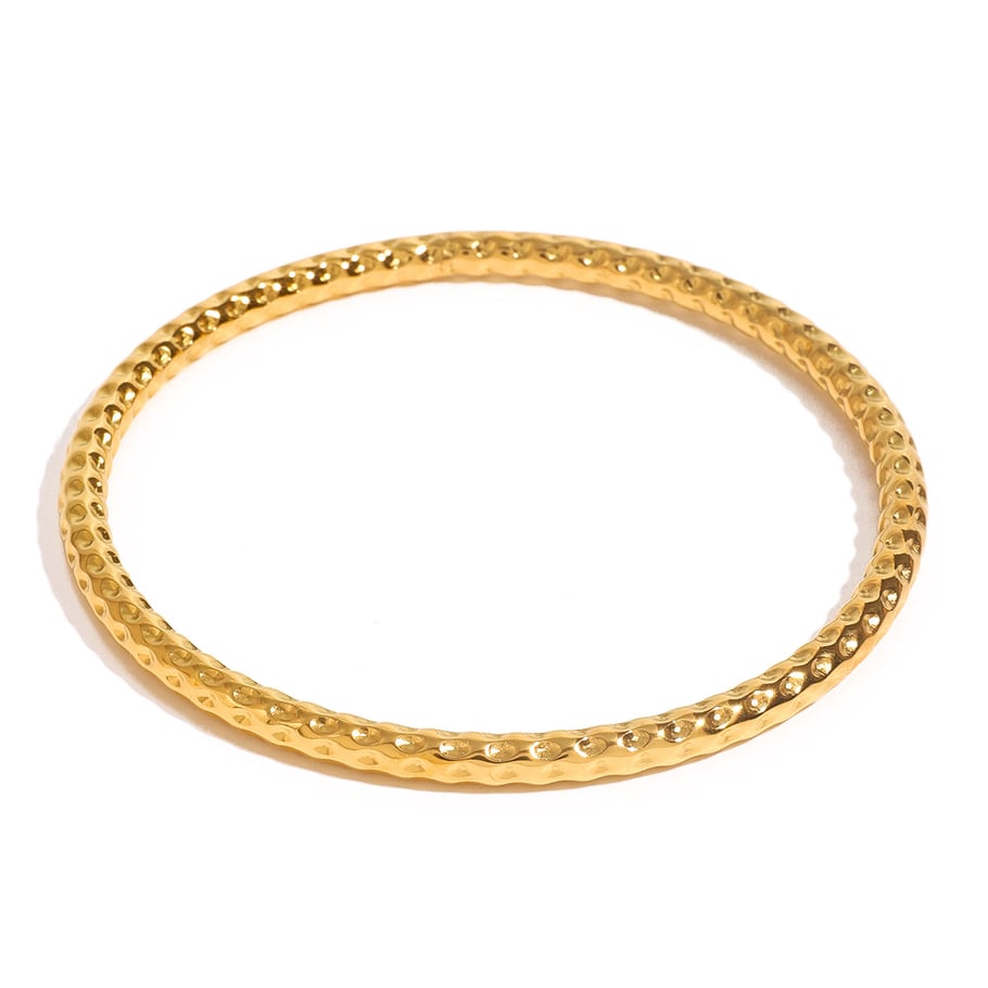 1 Piece Simple Series Simple Solid Color Stainless Steel 18K Gold Plated Women Bangles Picture5